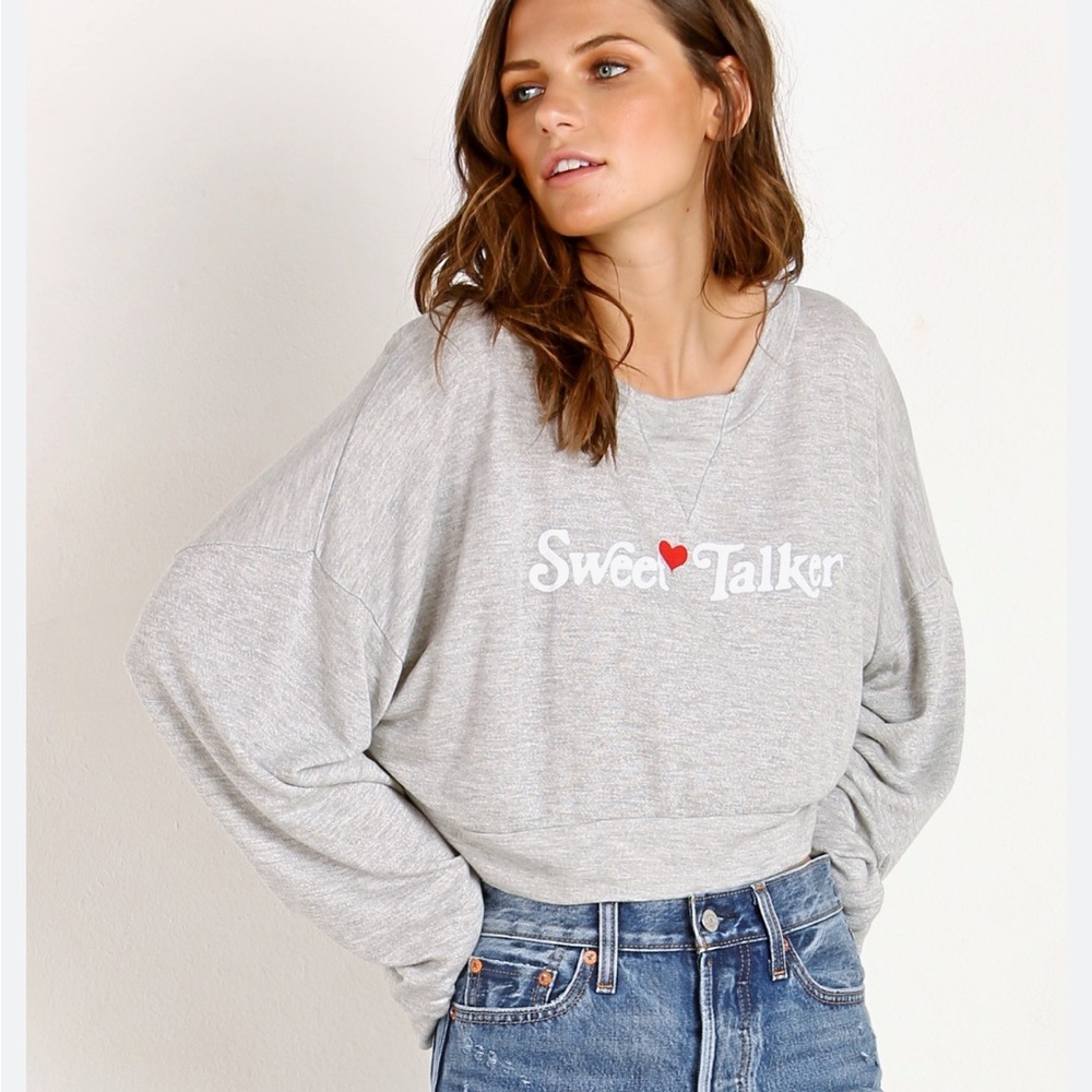 NEW Wildfox Sweet Talker cropped crew neck size S